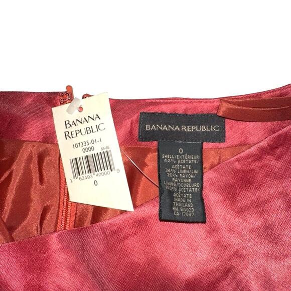 NWT Banana Republic Vintage Linen Blend Pencil Skirt 0 - Picture 3 of 5